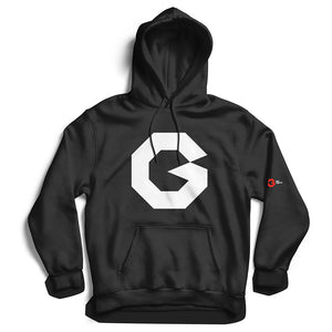 G Hoodie White on Black