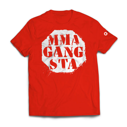 Octagon T-Shirt White on Red